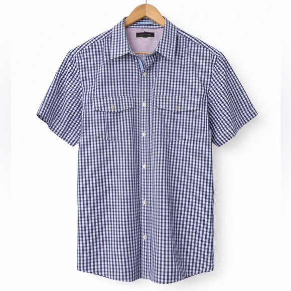 Banana Republic Other - Banana Republic Navy Checkered Button Down Shirt